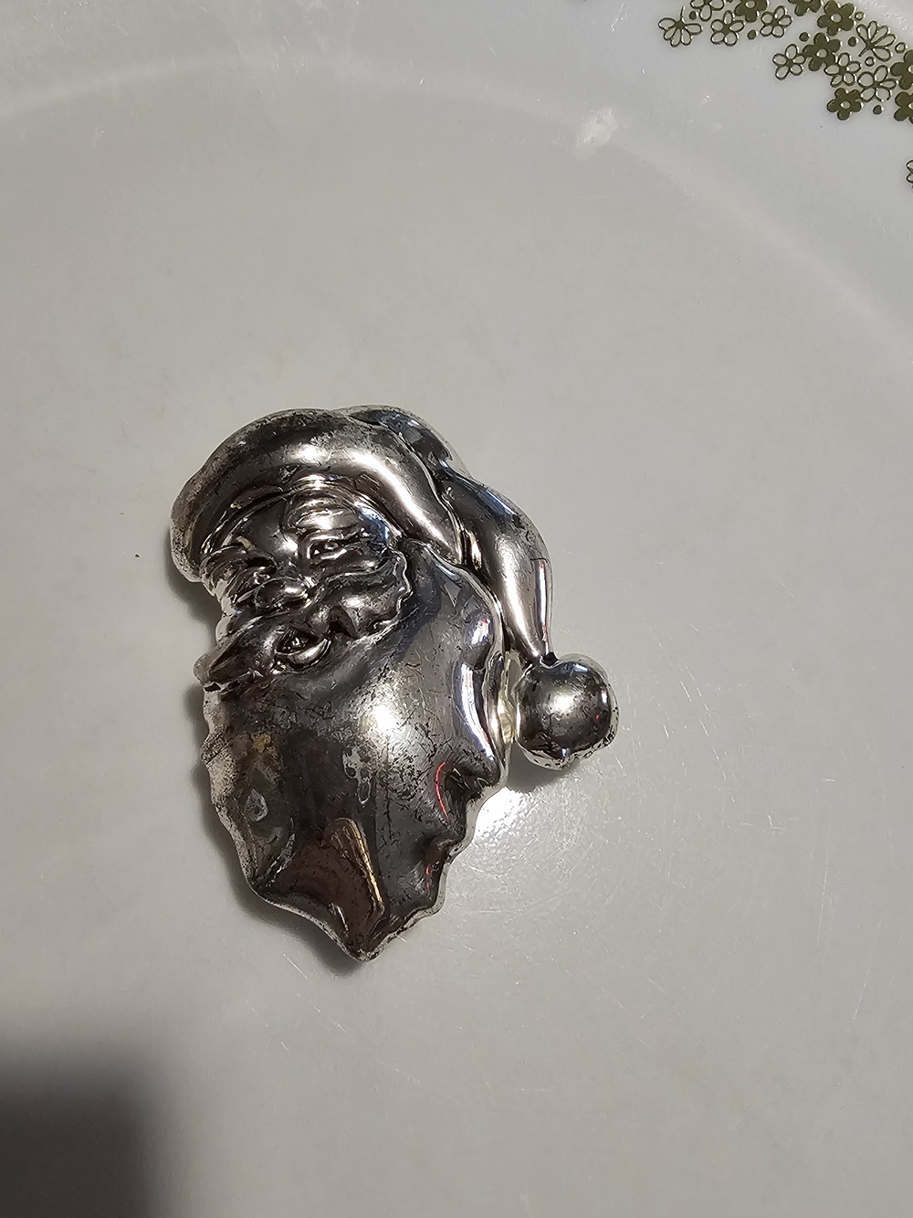 Festive Santa, Gift & Tree Brooch Trio - Silver & Gold with Red Accents - Picture 16 of 16